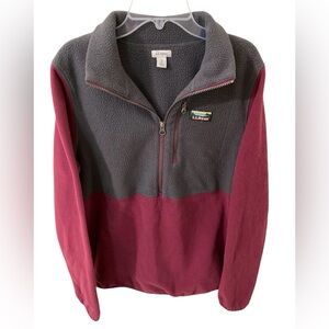 LL Bean Katahdin Fleece Jacket 1/4 Zip Polartec Pullover Burgundy / Mulberry M
